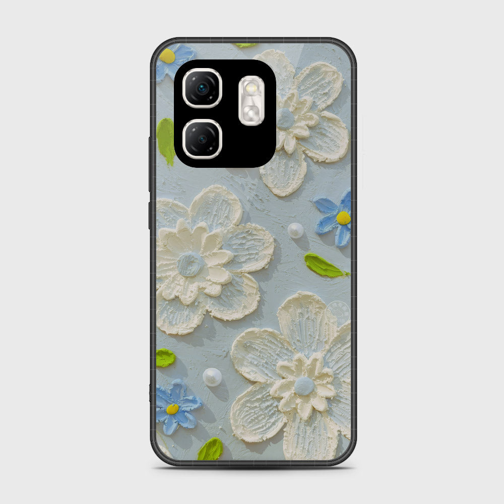 Infinix Smart 9 Cover - Floral Series - Design 3 - Sky Blue - HQ Premium Shine Durable Shatterproof Case