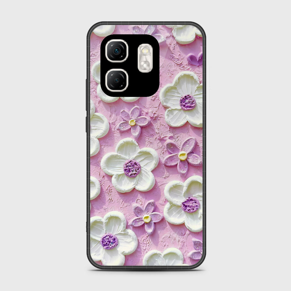 Infinix Hot 50i Cover - Floral Series - Design 4 - Purple & White - HQ Premium Shine Durable Shatterproof Case