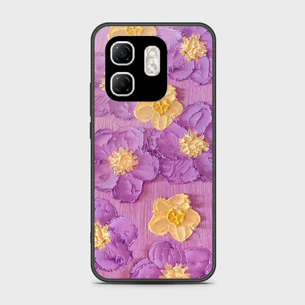 Infinix Smart 9 Cover - Floral Series - Design 8 - Purple & Yellow - HQ Premium Shine Durable Shatterproof Case