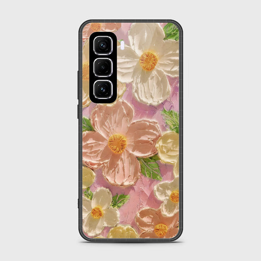 Infinix Hot 50 Pro Plus Cover - Floral Series - Design 11 - White & Green - HQ Premium Shine Durable Shatterproof Case