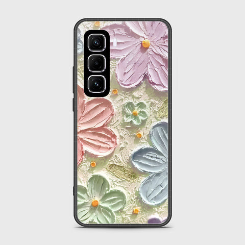 Infinix Hot 50 Pro Cover - Floral Series - Design 15 - Blue & Green - HQ Premium Shine Durable Shatterproof Case