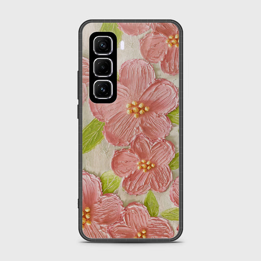 Infinix Hot 50 Pro Plus Cover - Floral Series - Design 9 - Pink & Green - HQ Premium Shine Durable Shatterproof Case