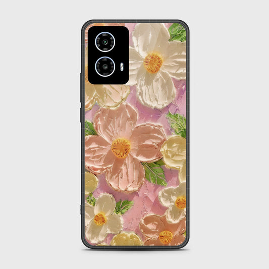 Motorola Moto G35 Cover - Floral Series - Design 11 - White & Green - HQ Premium Shine Durable Shatterproof Case