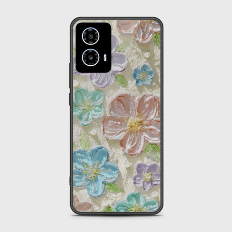 Motorola Moto G35 Cover - Floral Series - Design 14 - Blue & Purple - HQ Premium Shine Durable Shatterproof Case