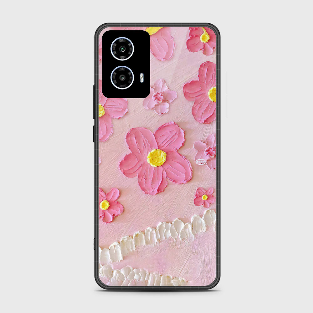 Motorola Moto G35 Cover - Floral Series - Design 2 - Pink - HQ Premium Shine Durable Shatterproof Case