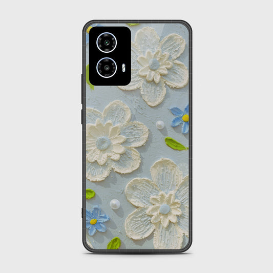 Motorola Moto G35 Cover - Floral Series - Design 3 - Sky Blue - HQ Premium Shine Durable Shatterproof Case