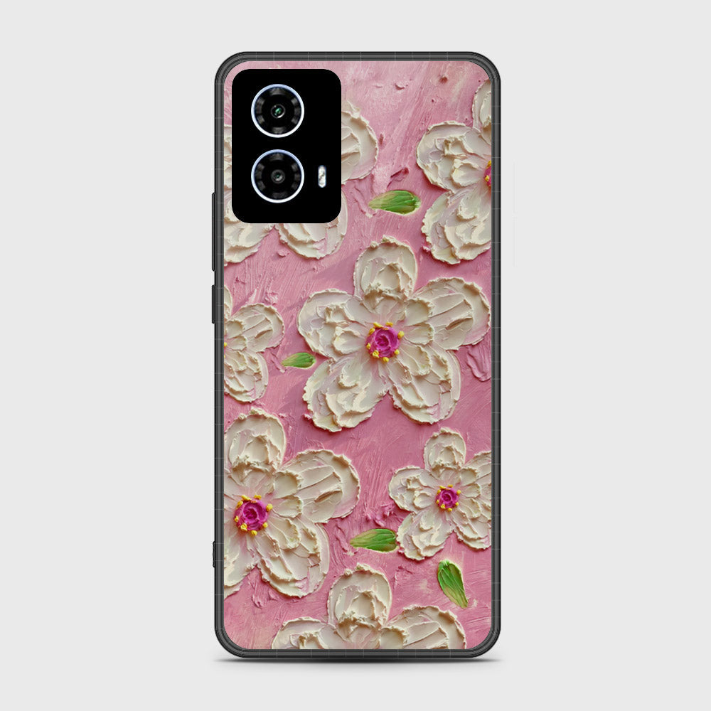 Motorola Moto G35 Cover - Floral Series - Design 5 - Pink & White - HQ Premium Shine Durable Shatterproof Case