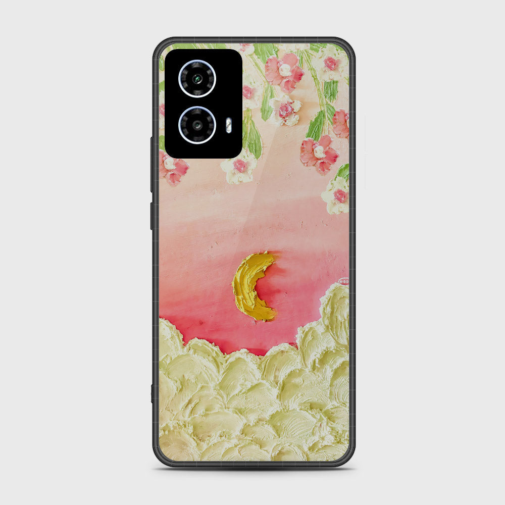 Motorola Moto G35 Cover - Floral Series - Design 7 - Pink & Yellow - HQ Premium Shine Durable Shatterproof Case