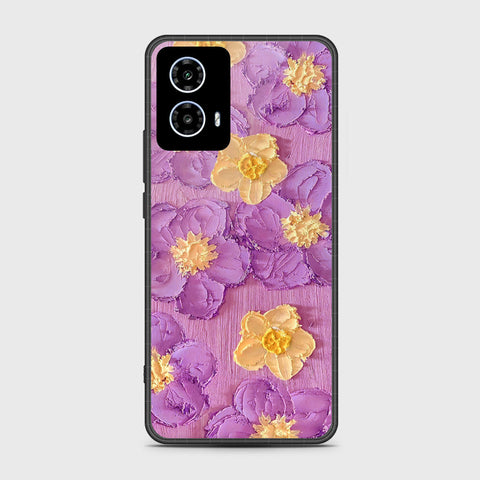 Motorola Moto G35 Cover - Floral Series - Design 8 - Purple & Yellow - HQ Premium Shine Durable Shatterproof Case