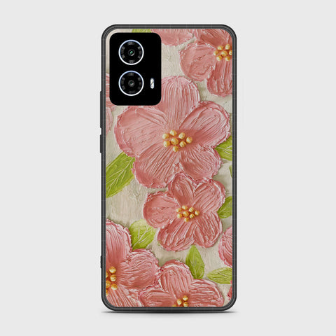 Motorola Moto G35 Cover - Floral Series - Design 9 - Pink & Green - HQ Premium Shine Durable Shatterproof Case