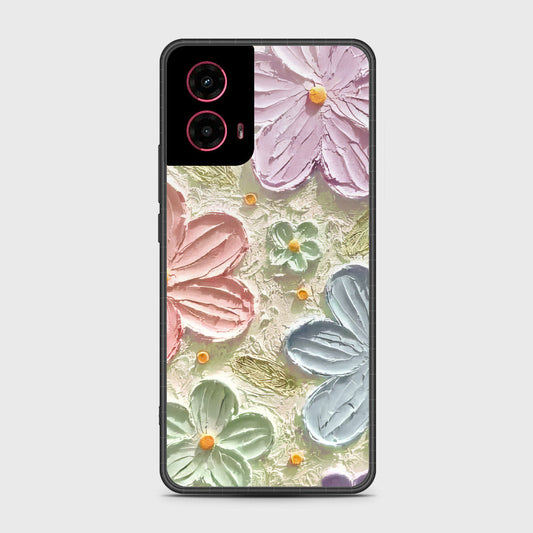 Motorola Moto G45 Cover - Floral Series - Design 15 - Blue & Green - HQ Premium Shine Durable Shatterproof Case