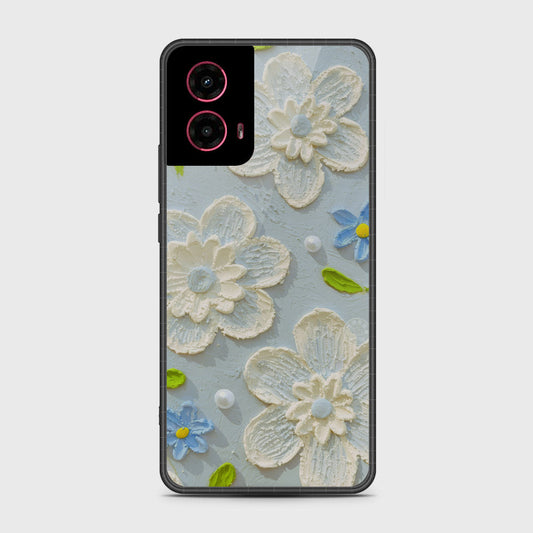 Motorola Moto G45 Cover - Floral Series - Design 3 - Sky Blue - HQ Premium Shine Durable Shatterproof Case