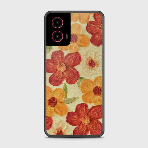 Motorola Moto G45 Cover - Floral Series - Design 6 - Red & Orange - HQ Premium Shine Durable Shatterproof Case