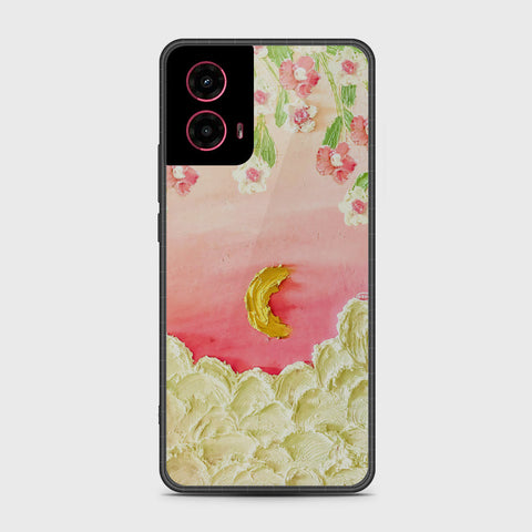 Motorola Moto G45 Cover - Floral Series - Design 7 - Pink & Yellow - HQ Premium Shine Durable Shatterproof Case