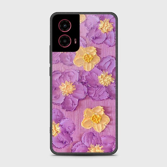 Motorola Moto G45 Cover - Floral Series - Design 8 - Purple & Yellow - HQ Premium Shine Durable Shatterproof Case