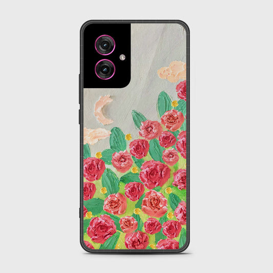 Motorola Moto G55 Cover - Floral Series - Design 10 - Red & Green - HQ Premium Shine Durable Shatterproof Case