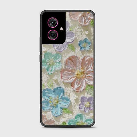 Motorola Moto G55 Cover - Floral Series - Design 14 - Blue & Purple - HQ Premium Shine Durable Shatterproof Case