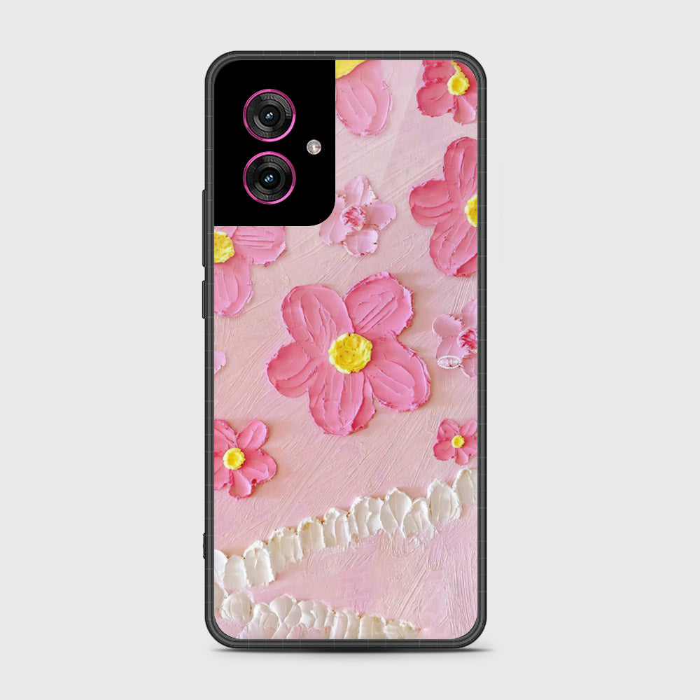 Motorola Moto G55 Cover - Floral Series - Design 2 - Pink - HQ Premium Shine Durable Shatterproof Case