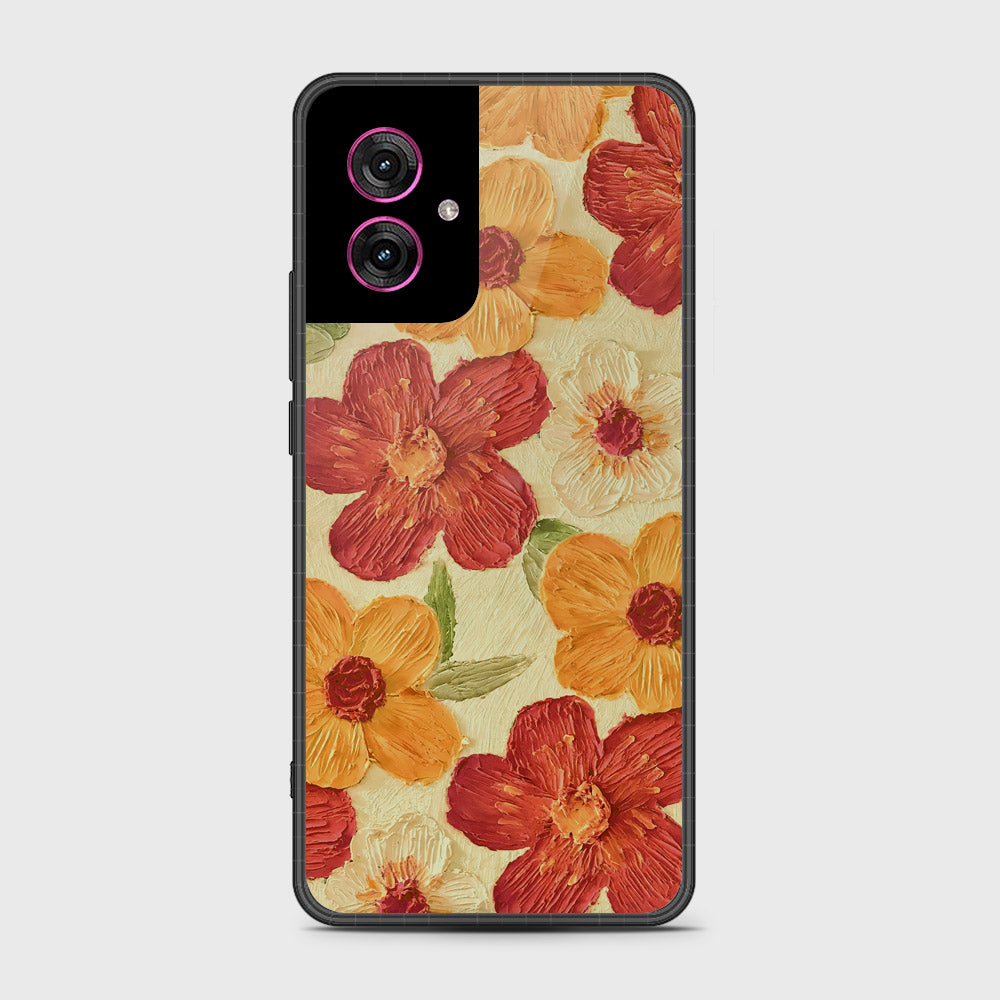 Motorola Moto G55 Cover - Floral Series - Design 6 - Red & Orange - HQ Premium Shine Durable Shatterproof Case