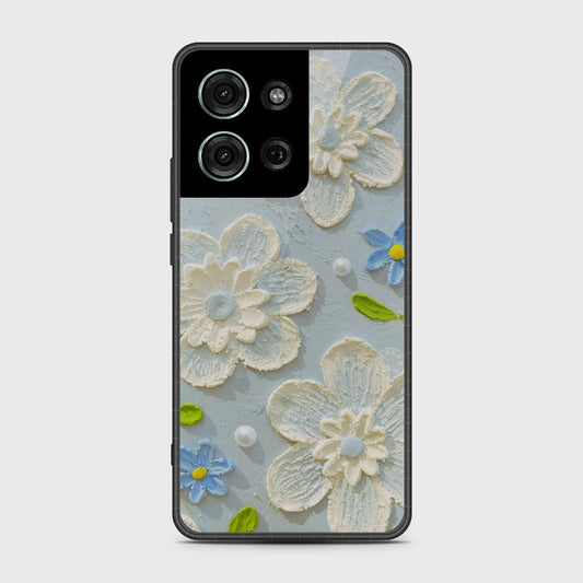 Motorola Moto G75 Cover - Floral Series - Design 3 - Sky Blue - HQ Premium Shine Durable Shatterproof Case