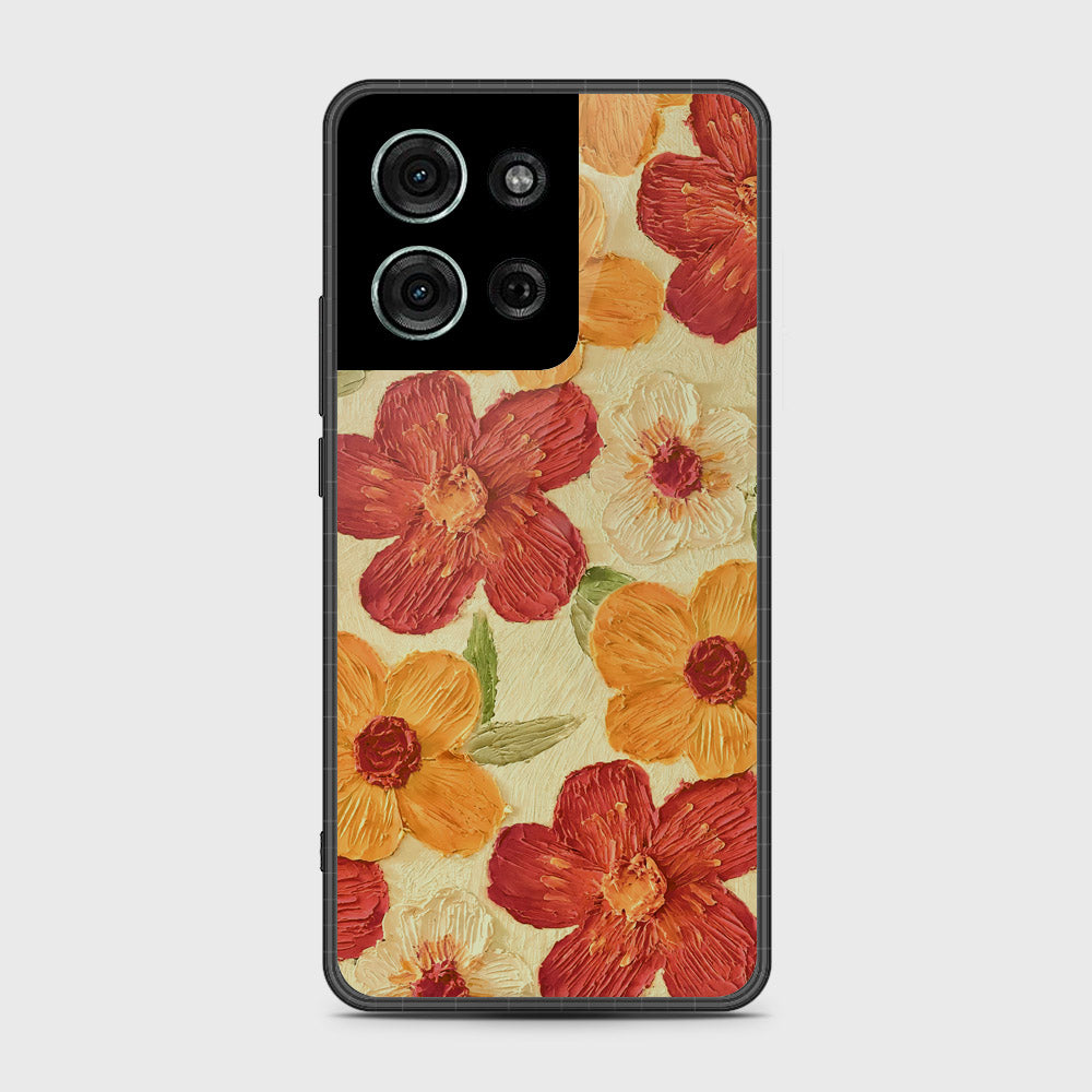 Motorola Moto G75 Cover - Floral Series - Design 6 - Red & Orange - HQ Premium Shine Durable Shatterproof Case