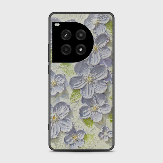 OnePlus Ace 3 Pro Cover - Floral Series - Design 12 - Grey & Green - HQ Premium Shine Durable Shatterproof Case