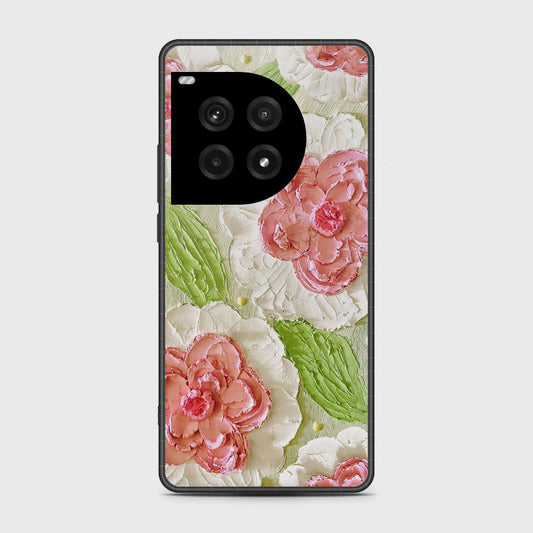 OnePlus Ace 3 Pro Cover - Floral Series - Design 13 - Offwhite & Green - HQ Premium Shine Durable Shatterproof Case