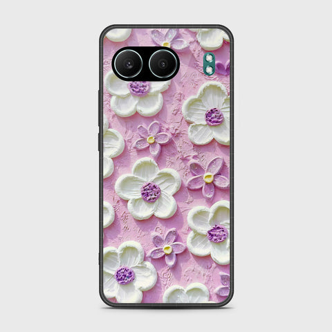 OnePlus Nord 4 Cover - Floral Series - Design 4 - Purple & White - HQ Premium Shine Durable Shatterproof Case