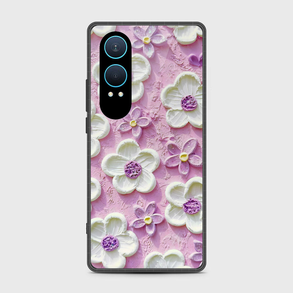 OnePlus Nord CE 4 Lite Cover - Floral Series - Design 4 - Purple & White - HQ Premium Shine Durable Shatterproof Case