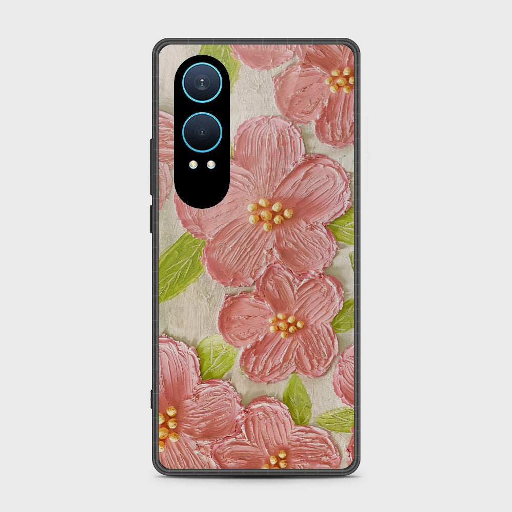 OnePlus Nord CE 4 Lite Cover - Floral Series - Design 9 - Pink & Green - HQ Premium Shine Durable Shatterproof Case