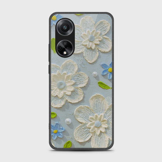 Oppo F23 Cover - Floral Series - Design 3 - Sky Blue - HQ Premium Shine Durable Shatterproof Case