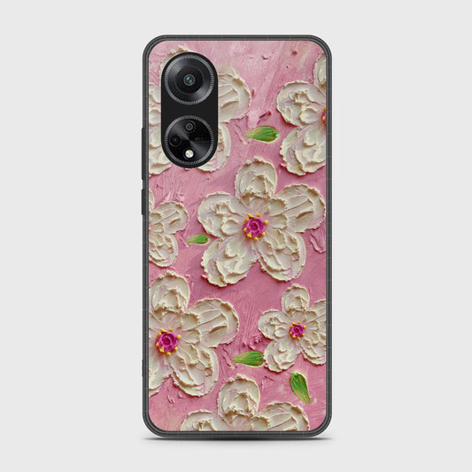 Oppo A98 Cover - Floral Series - Design 5 - Pink & White - HQ Premium Shine Durable Shatterproof Case