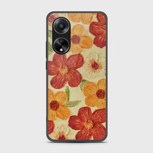 Oppo A98 Cover - Floral Series - Design 6 - Red & Orange - HQ Premium Shine Durable Shatterproof Case