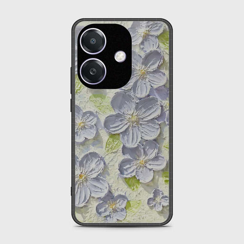 Oppo A3 5G Cover - Floral Series - Design 12 - Grey & Green - HQ Premium Shine Durable Shatterproof Case