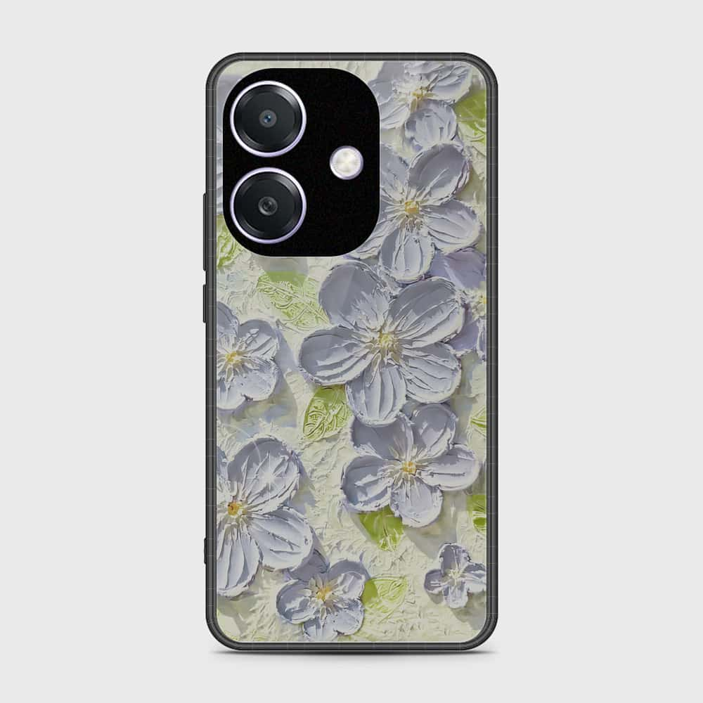 Oppo A3 4G Cover - Floral Series - Design 12 - Grey & Green - HQ Premium Shine Durable Shatterproof Case