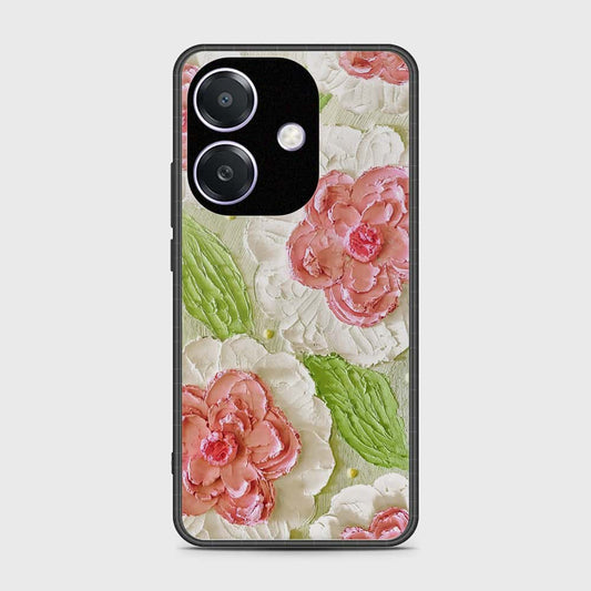 Oppo A3x 4G Cover - Floral Series - Design 13 - Offwhite & Green - HQ Premium Shine Durable Shatterproof Case