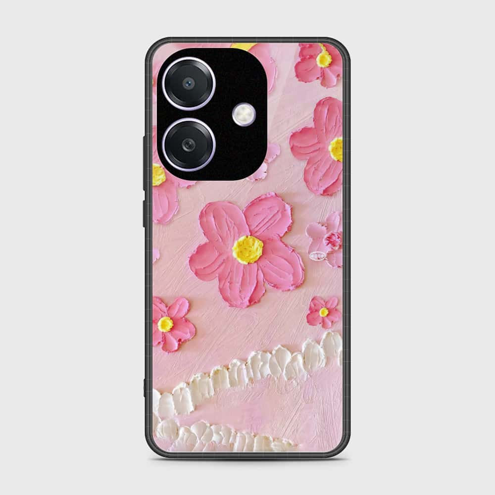 Oppo A3x 5G Cover - Floral Series - Design 2 - Pink - HQ Premium Shine Durable Shatterproof Case