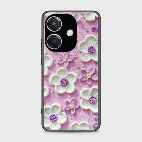 Oppo A3x 4G Cover - Floral Series - Design 4 - Purple & White - HQ Premium Shine Durable Shatterproof Case