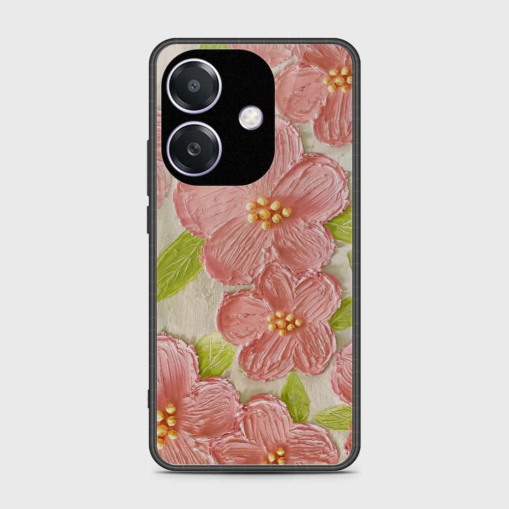 Oppo A3 5G Cover - Floral Series - Design 9 - Pink & Green - HQ Premium Shine Durable Shatterproof Case