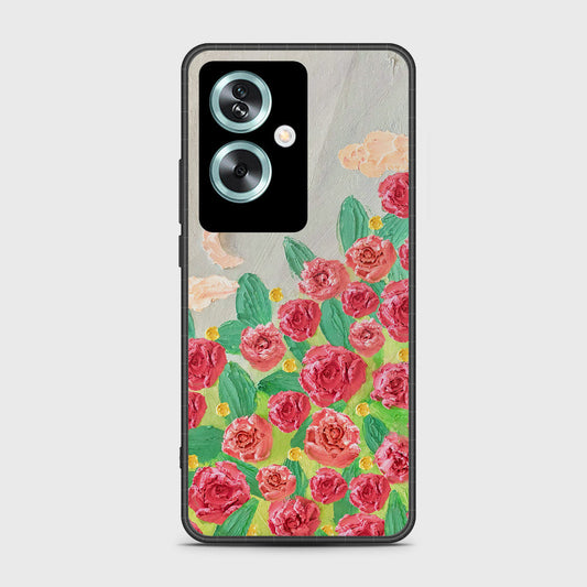 Oppo A79 Cover - Floral Series - Design 10 - Red & Green - HQ Premium Shine Durable Shatterproof Case