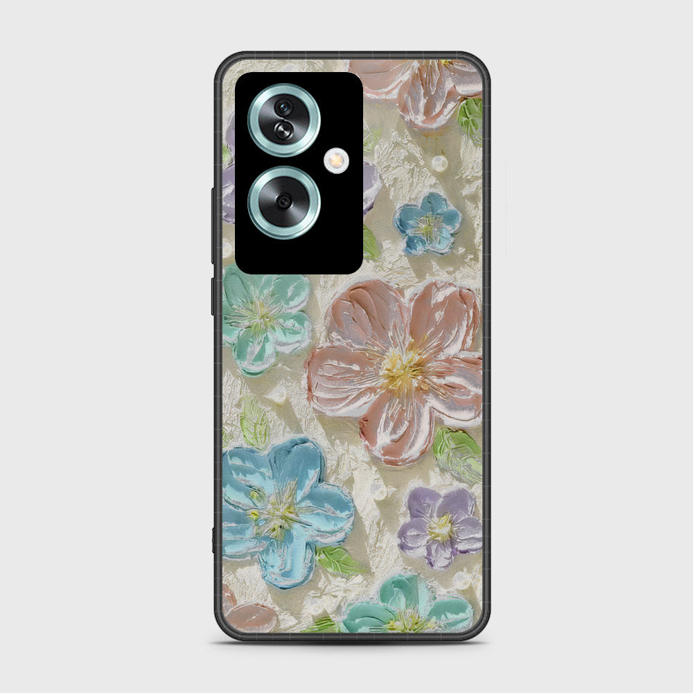 Oppo A79 Cover - Floral Series - Design 14 - Blue & Purple - HQ Premium Shine Durable Shatterproof Case