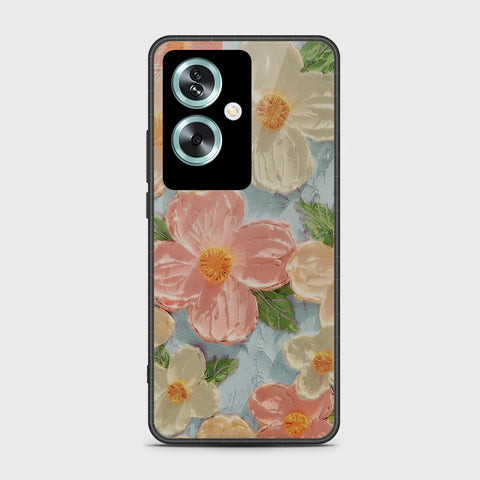 Oppo A79 Cover - Floral Series - Design 16 - Cyan & Pink - HQ Premium Shine Durable Shatterproof Case