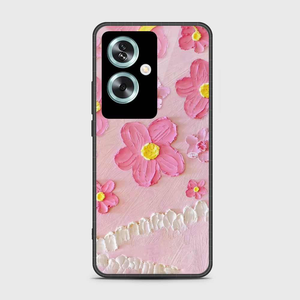 Oppo A79 Cover - Floral Series - Design 2 - Pink - HQ Premium Shine Durable Shatterproof Case