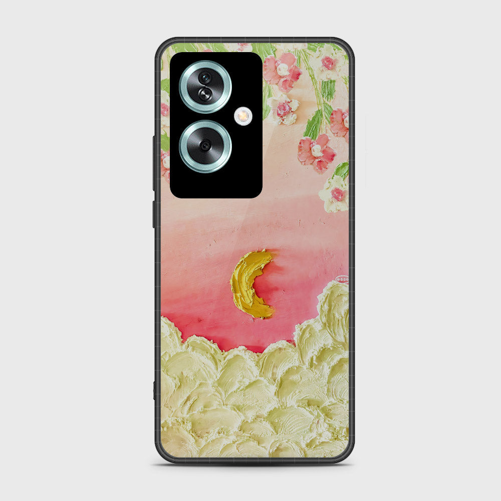 Oppo A79 Cover - Floral Series - Design 7 - Pink & Yellow - HQ Premium Shine Durable Shatterproof Case