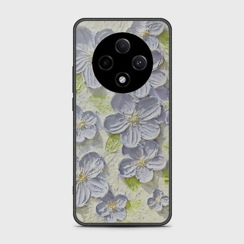 Oppo F27 Pro Plus Cover - Floral Series - Design 12 - Grey & Green - HQ Premium Shine Durable Shatterproof Case