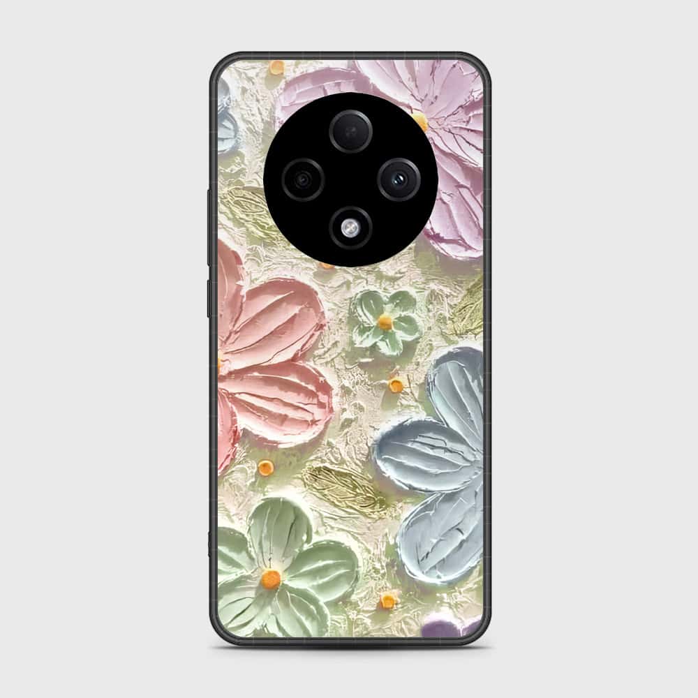 Oppo F27 Pro Plus Cover - Floral Series - Design 15 - Blue & Green - HQ Premium Shine Durable Shatterproof Case