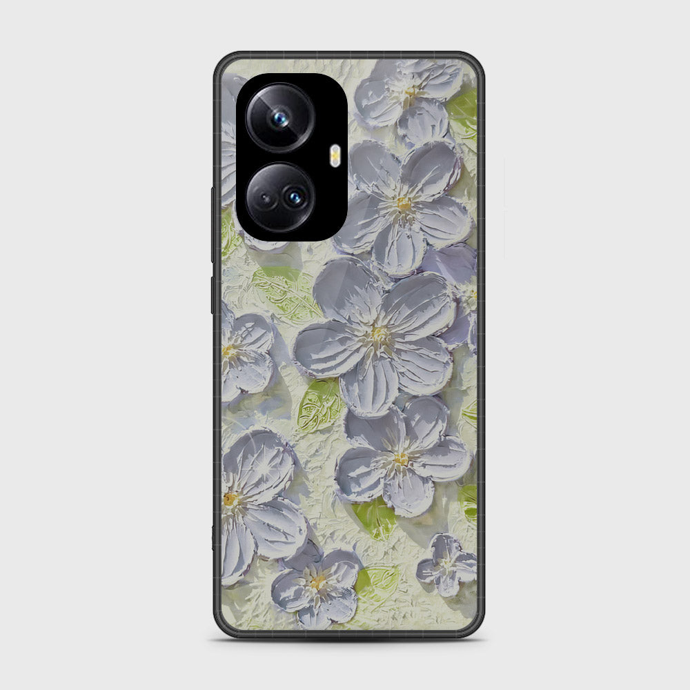 Realme 10 Pro Plus Cover - Floral Series - Design 12 - Grey & Green - HQ Premium Shine Durable Shatterproof Case