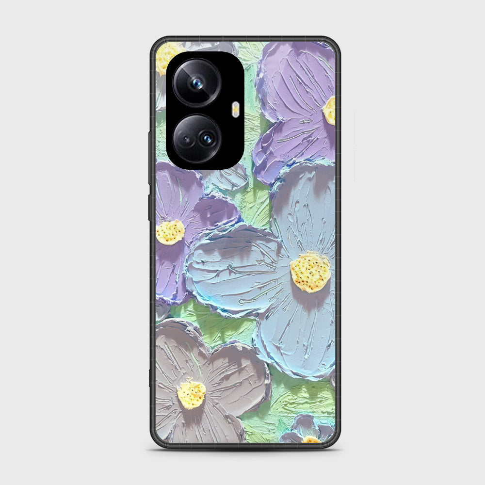 Realme 10 Pro Plus Cover - Floral Series - Design 1 - Purple & Aqua - HQ Premium Shine Durable Shatterproof Case