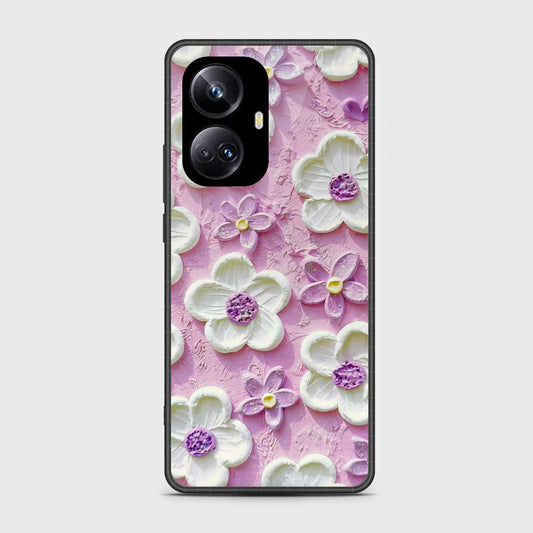 Realme 10 Pro Plus Cover - Floral Series - Design 4 - Purple & White - HQ Premium Shine Durable Shatterproof Case