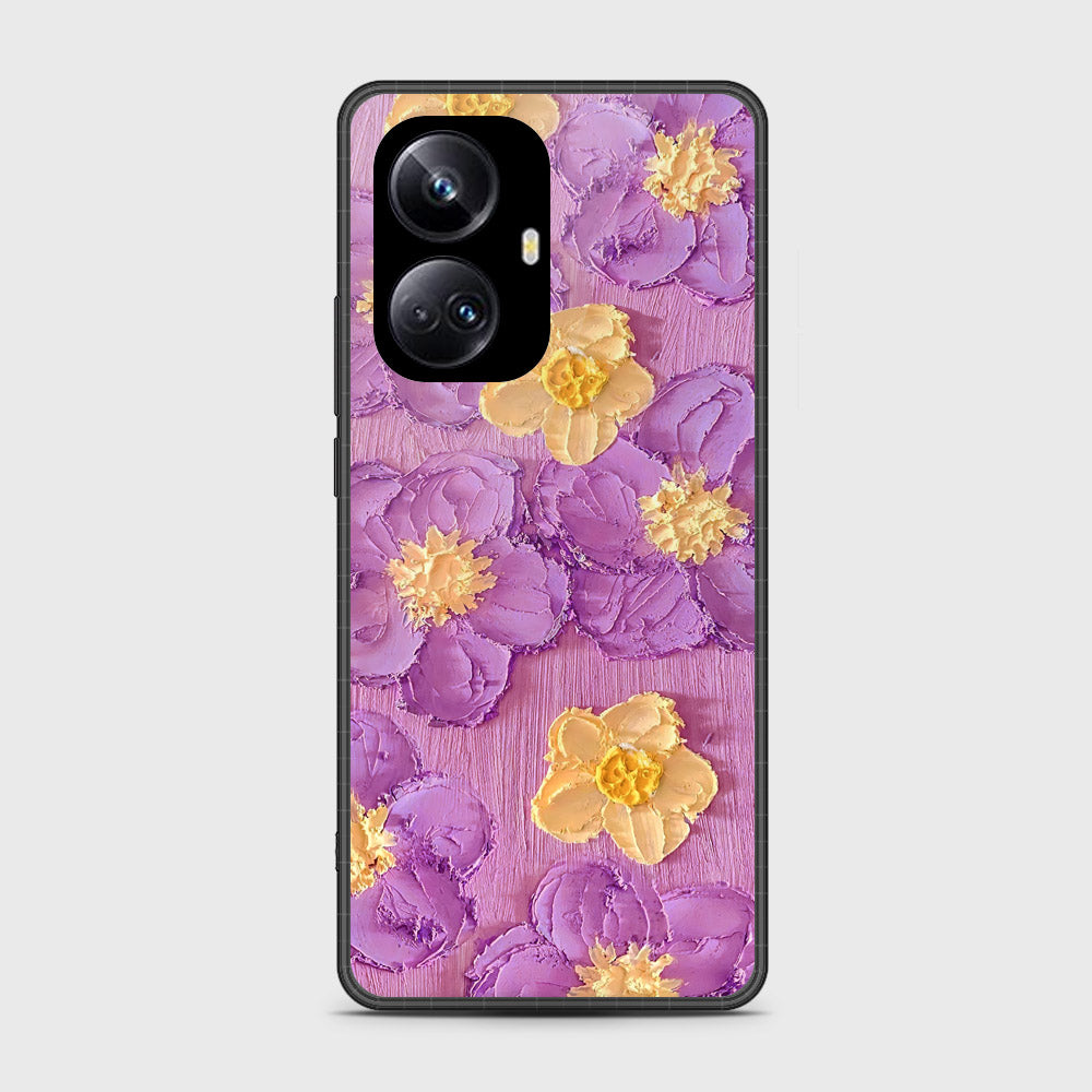 Realme 10 Pro Plus Cover - Floral Series - Design 8 - Purple & Yellow - HQ Premium Shine Durable Shatterproof Case